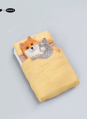 JXK small单身狗8.0柴犬小猫咪治愈周边模型手办摆件公仔冰箱贴