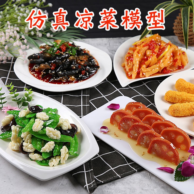 仿真食品模型食物凉菜拌菜拍摄道具模具摆件菜品凉拌牛肉美食