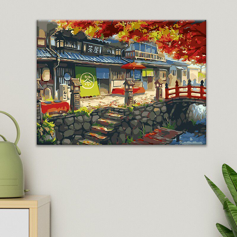 【茶屋】数字油画diy填充涂色手工手绘丙烯油彩画装饰挂画定制画