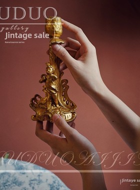 欧式轻奢浪漫复古烛台餐厅客厅桌面装饰摆件美式创意天使蜡烛台