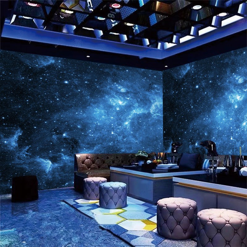 星空壁纸宇宙太空壁画酒吧贴纸ktv墙纸自粘吊顶墙贴网咖贴画整张