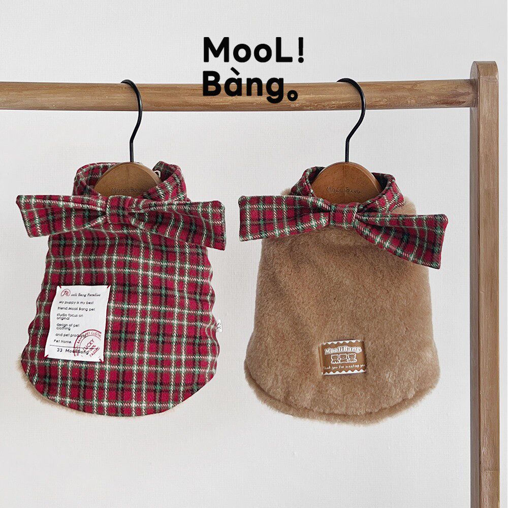 MooliBang原创两面穿宠物衣服狗狗羊毛呢双面马甲马尔济斯小型犬