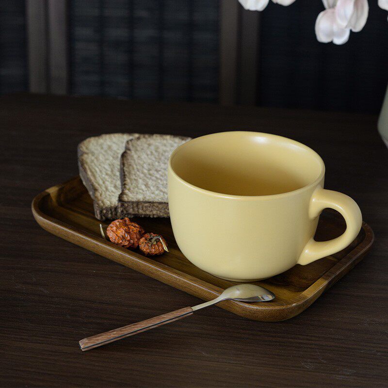 三拾家 超大早餐杯奶油风陶瓷马克杯 家用咖啡杯水杯牛奶杯燕麦杯