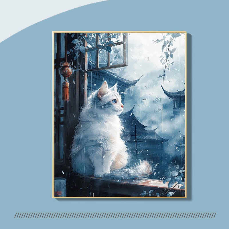 天青色等烟雨猫猫咪拼图成人版1000片高级感地狱级高难度国风立体