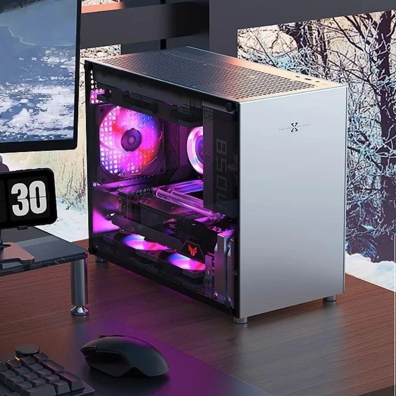 小喆优品C2m全铝侧透matx紧凑水冷小机箱C2P台式便携电脑主机箱图片