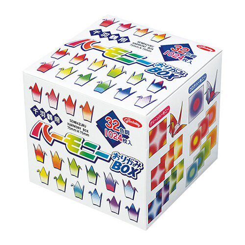 日本昭和笔记千纸鹤用摺纸哈莫尼box渐层光晕彩色纸益智手工7.5cm