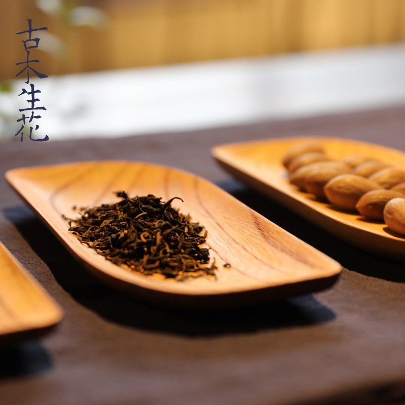 日式禅意全原木茶巾托小托盘茶点盘坚果盘家用糕点水果盘子乾果盘