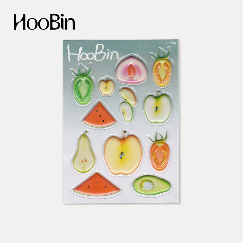 HooBin 蔬果贴纸水果泡壳 手账装饰日记套装 梨番茄桃子西瓜