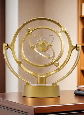 地球仪装饰摆件牛顿物理永动机自动混沌摆摇摆器办公室反重力模型