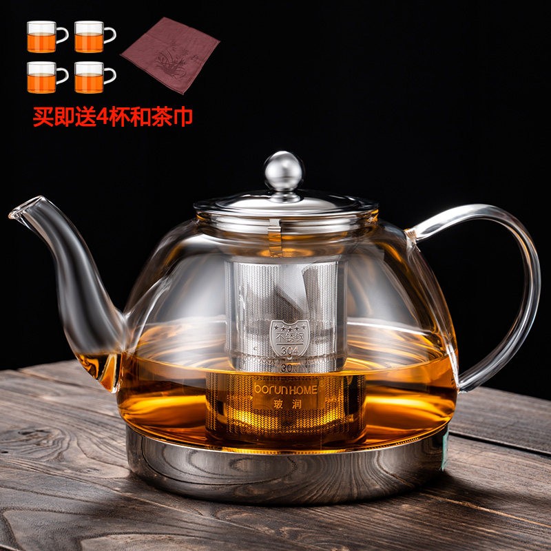 电磁炉专用玻璃茶壶玻璃煮茶器黑晶炉加厚耐高温煮茶壶泡茶壶玻润