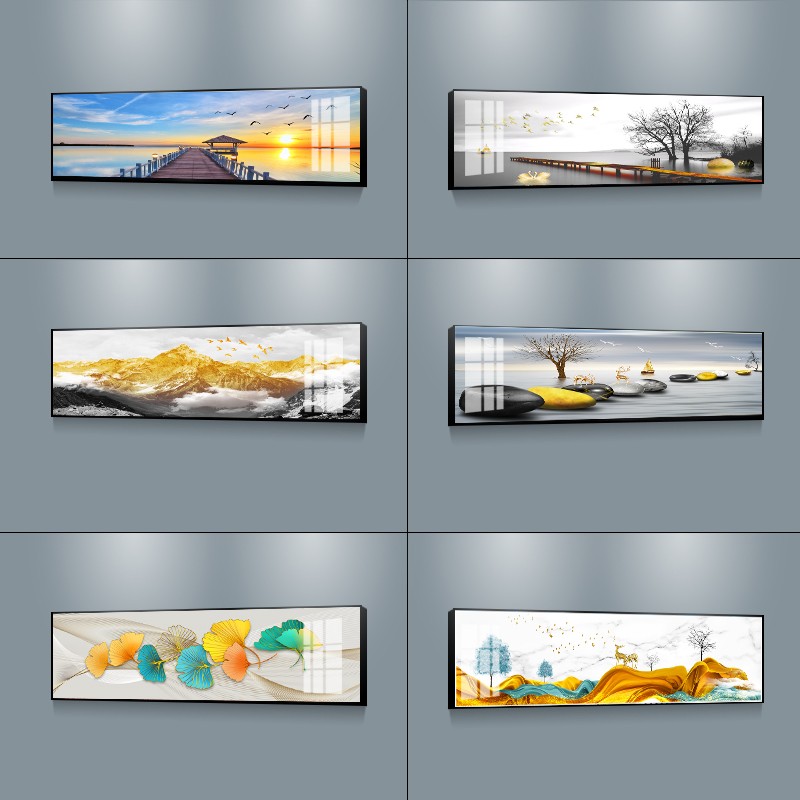 酒店床头挂画现宾馆大床房装饰画卧室横幅民宿背景墙画标间壁画