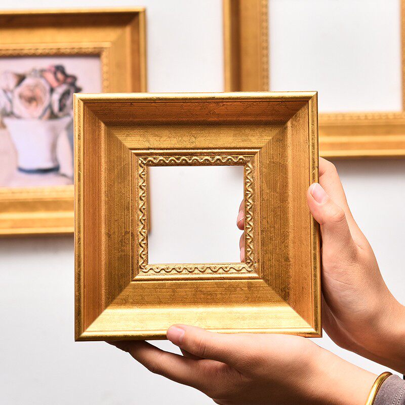 欧式复古实木质金箔轻奢画框定制装裱油画框金色空外框架相框挂墙