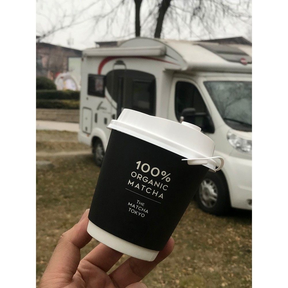 一次性咖啡杯带盖奶茶杯加厚双层黑色豆浆杯打包热饮杯子纸杯定制