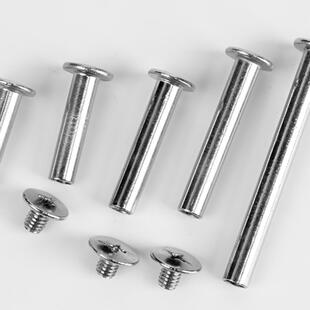 304不锈钢母钉平头钉色卡样书锁对头螺钉分类铆钉外径3