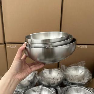 双层防烫大号汤碗家用吃饭餐具大面碗 一诺厨房不锈钢碗304食品级