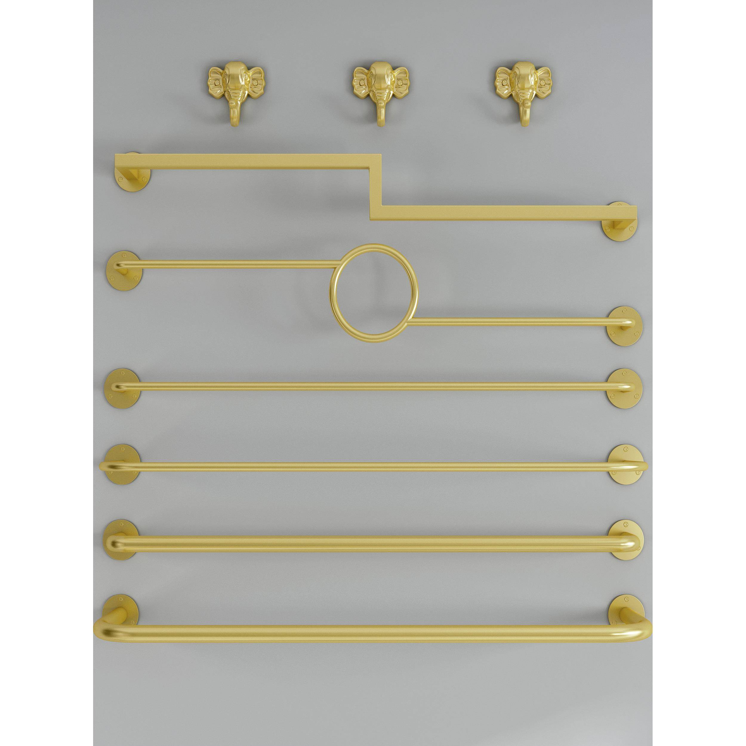 上墙服装架女装童装店货架展示架金色铁艺壁挂式正侧挂组合衣服架