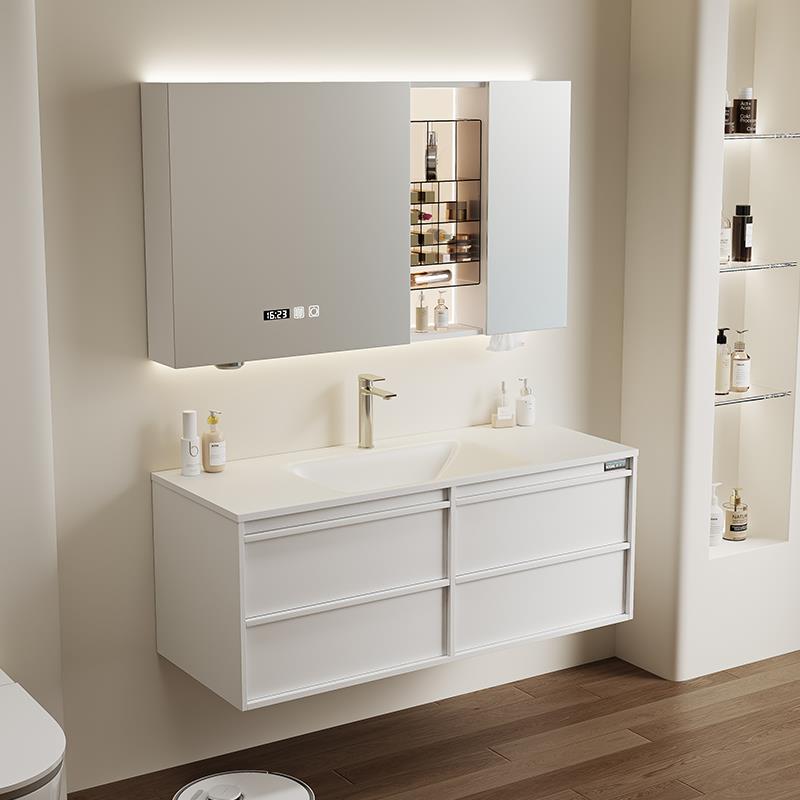 索菲亚岩板热弯一体盆浴室柜组合卫生间智能洗手池洗脸盆柜洗漱台