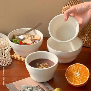 ins风简约白色陶瓷碗家用餐具米饭碗早餐甜品小碗小号粥碗酸奶碗