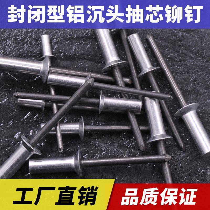 封闭型沉头铝抽芯铆钉平头拉铆钉防水拉柳钉铝合金盲铆钉工厂直销