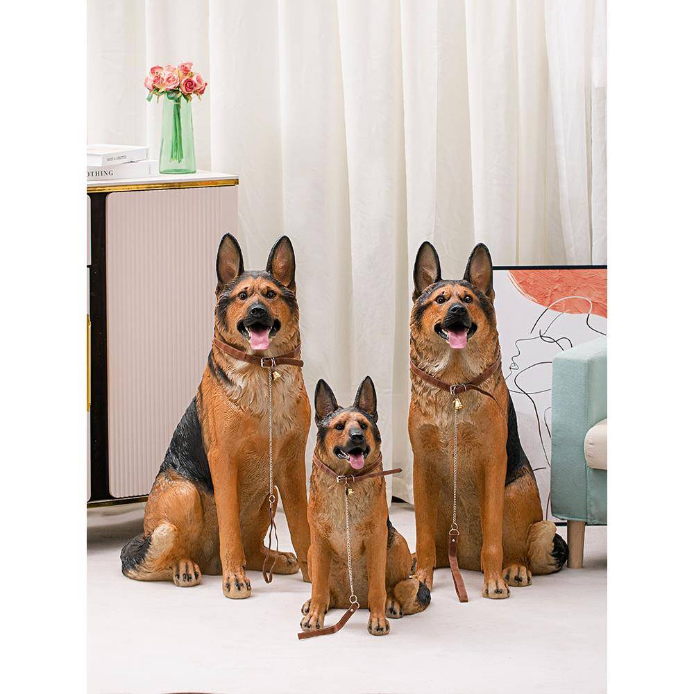 客厅装饰狗摆件招财电视柜入户看家仿真德牧树脂沙发旁落地工艺品