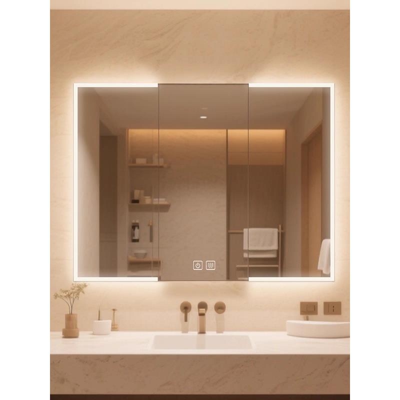 工厂定做铝合金智能镜柜门洗手间多功能浴室镜柜门框来图非标定制