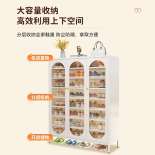 柜家用门口楼道玄关柜多层大容量收纳柜铁艺带门鞋 钢制鞋 架储物架