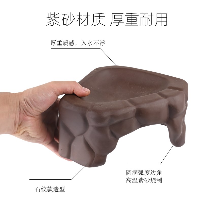 黄缘半水龟保湿蓄水躲避屋窝爬宠乌龟饲养箱造景天然陶瓷红陶洞穴