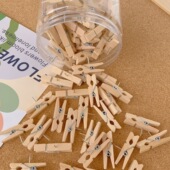 木质工字钉木夹子照片夹按钉软木板毛毡板固定照片墙不伤照片