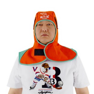 春夏季电焊工披肩帽隔热防烫防火透气焊帽劳保防火阻燃
