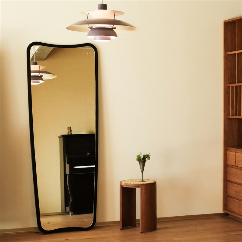 度仓影壁挂贴墙落地镜穿衣全身镜家用樱桃实木试衣高清大镜子