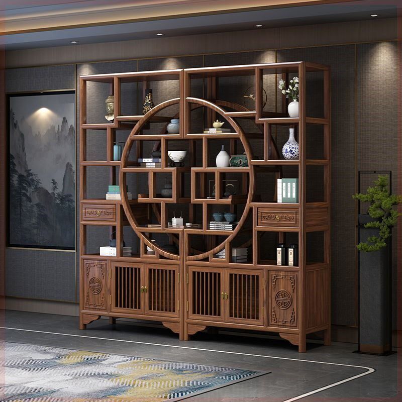 博古架实木新客厅茶室茶叶格子架多宝阁展示架