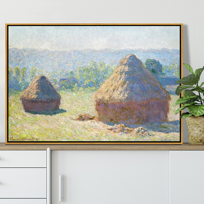 干草堆 莫奈印刷喷绘仿制油画客厅卧室风景挂画沙发背景墙装饰画