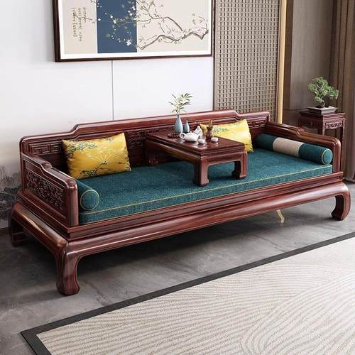 新中式乌金木实木罗汉床两用高端罗汉榻轻奢禅意炕几明式现代组合