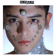 MurMur 赛博朋克齿轮未来创意妆贴脸男女设计感酷妆容DIY配件Y3K