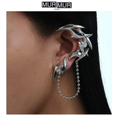 MurMur 未来感配饰饰品赛博朋克机械风飞镖流苏设计链条银色耳饰
