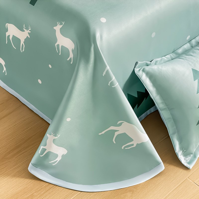 冰丝凉席床单款夏季凉感双人床可折叠软席子三件套可机洗2024新款