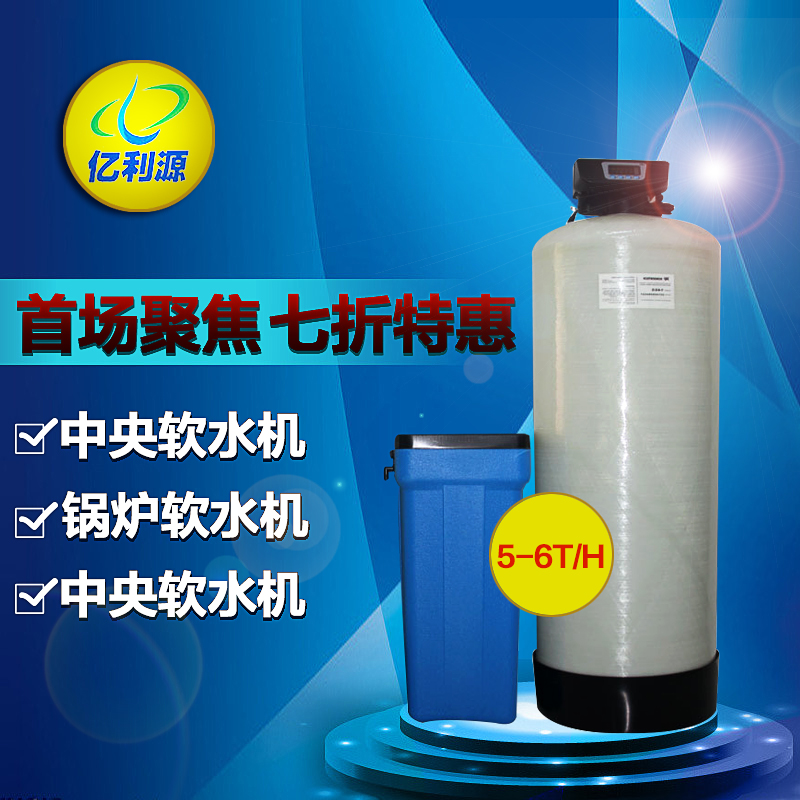 5-6T/h锅炉软水机设备全自动过滤器工业软化中央软水处理器