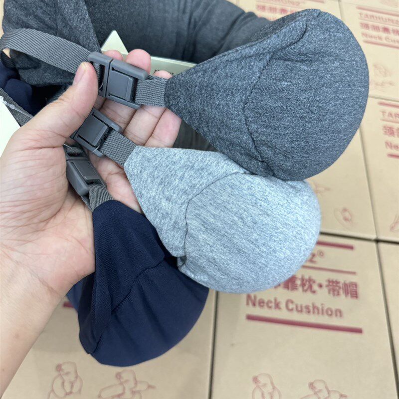 U型枕连帽午睡枕护颈椎枕旅行飞机带帽子U形枕套头开车用礼物可爱