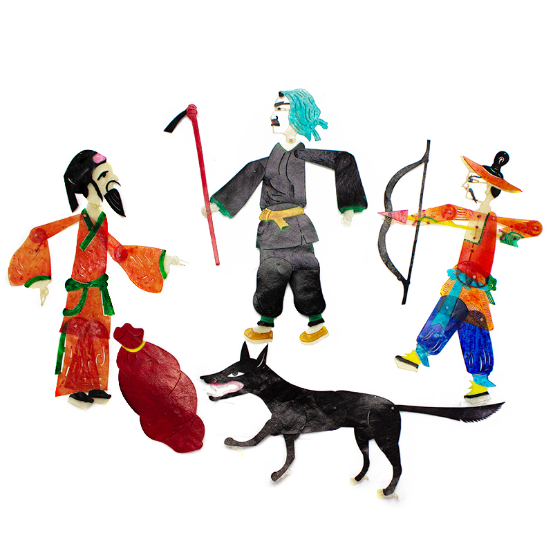 皮影戏幕布支架灯光 皮影表演道具幼儿园皮影戏舞台 人偶带操作杆