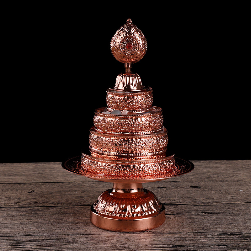 尼泊尔曼茶盘纯铜供修曼扎盘金雕花八吉祥曼达盘曼茶罗曼扎盘