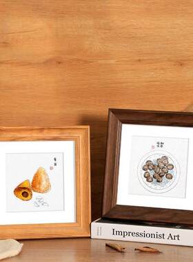 复古风正方形相框字画装裱框架画框挂墙客厅相片展示框镜框装饰画