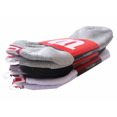 维尔胜Wllson运动袜毛巾底船袜男士短筒中筒网球袜全棉加厚3双装