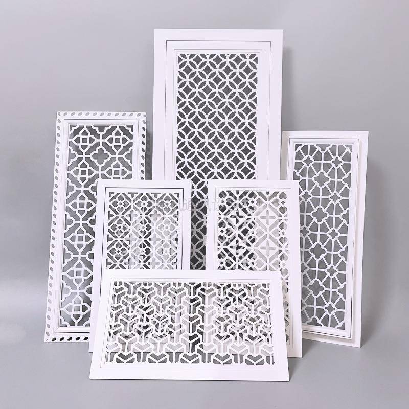 ABS艺术雕花风口中央空调出风口无边框极简镂空花纹装饰通风口