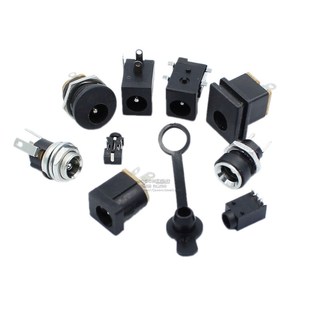 3.5MM DC直流电源插头插座005 2.5 2.1 公头母座圆孔 022B接头5.5