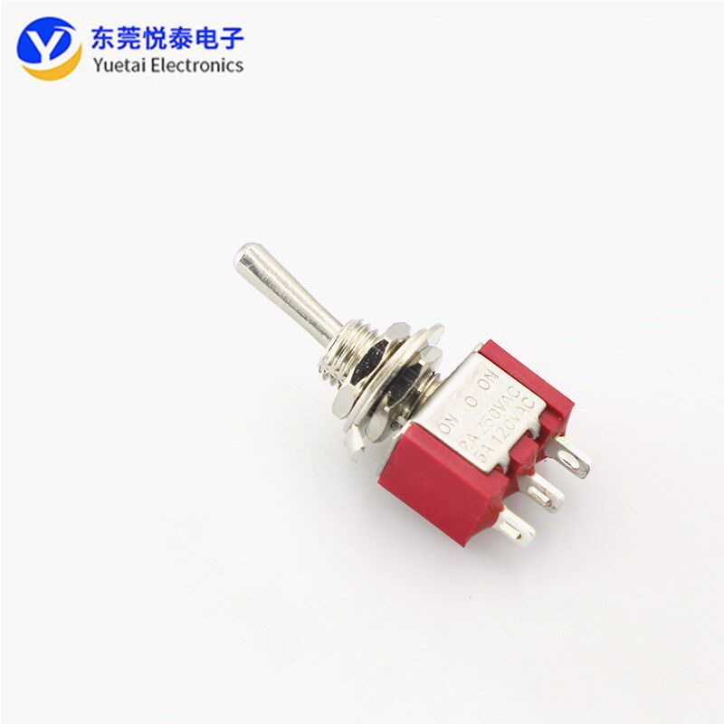 CNLEDA 乐达电子MTS-102A 红色6MM 三脚两档 摇杆开关 钮子开关