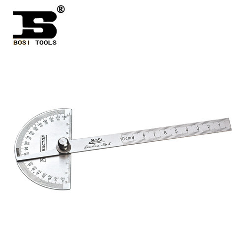 波斯工具 不锈钢角度尺 角尺180度旋转 6寸(90X150mm)BS-A318正品