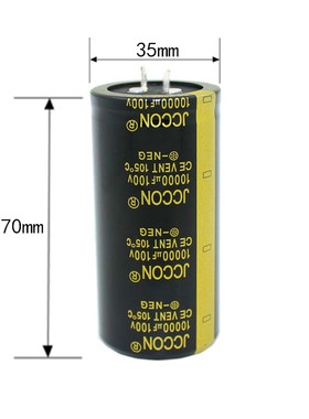 100v10000uf 100v JCCON黑金 音响功放滤波牛角电容 35x70