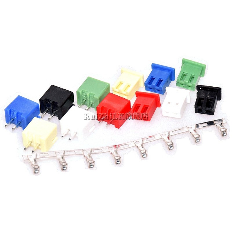 彩色XH2.54mm-2P3P4P5P直针座弯针胶壳 TJC3红色黑色黄色蓝色绿色