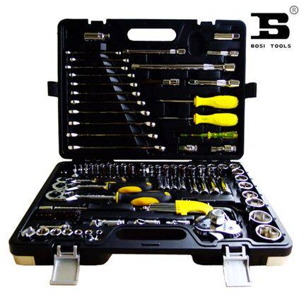 波斯工具 123件套公英制套筒组套 汽修组套 扳手公制套筒组套正品