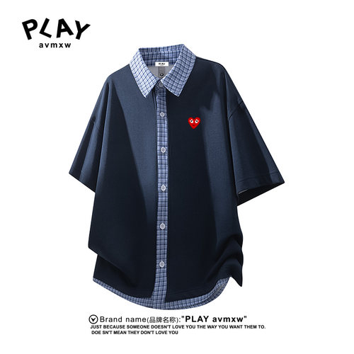 PLAY AVMXW 官方长袖衬衫秋冬季新款情侣款潮牌休闲时尚宽松衬衣